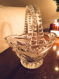Vintage Brides Basket Heavy Crystal Glass