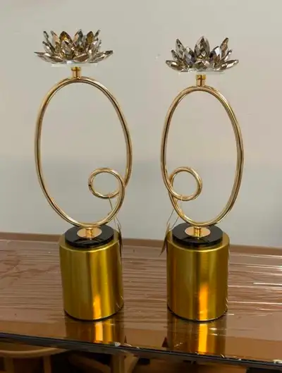 Elegant Gold Crystal Candle Holder – Modern Home Decor, View more