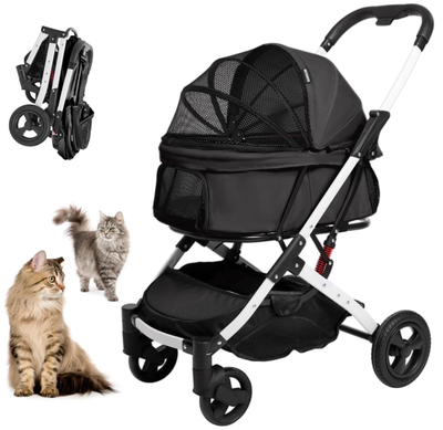 4 Wheel Pet Stroller Black Foldable Betsocci - NEW, View more