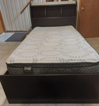 Twin bed frame including mattress