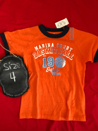 Brand new boys orange basketball t-shirt - 4T - NWT