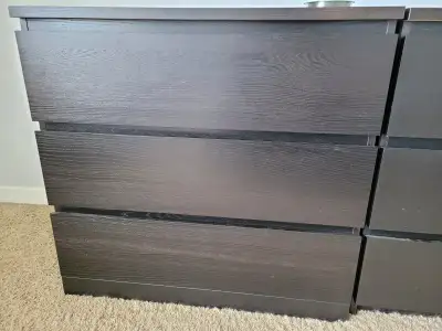 Malm Black Brown Ikea 3 Drawer Dresser, View more