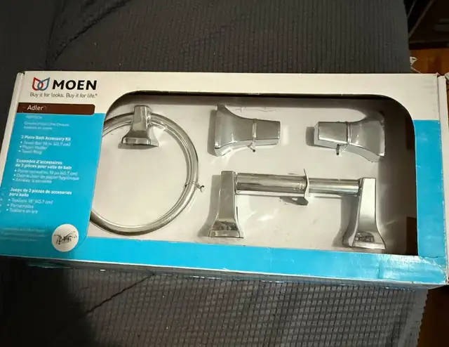 NEW: Moen  Adler Spring Loaded Paper Holder Bar/Towel Ring, in Bathwares in Ottawa - Image 4
