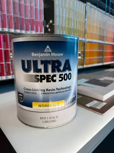 BENJAMIN MOORE Discontinued Ultra Spec 500, flat paint, being sold at 50% OFF!! Available in a 3x ti...