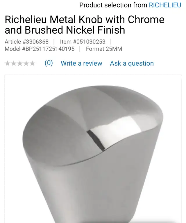 BEAUTIFUL NEW BRUSHED CHROME AND NICKEL KNOBS578765115066296321