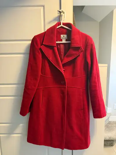 Red wool jacket Size small Located in Cranston
