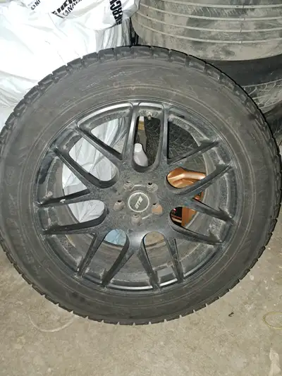 Set of 4 Winter Tires Rims from GL63, not original 5x112, 66.6mm center bore, high offset to clear b...