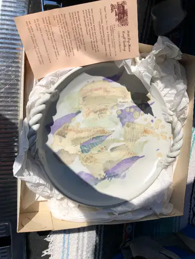 Handmade Stoneware and Porcelain Pottery Serving Dish, View more
