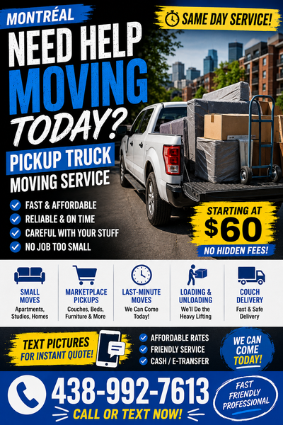 Need something moved TODAY? I got you. ✔ Furniture pickup & delivery ✔ Kijiji / Marketplace finds pi...