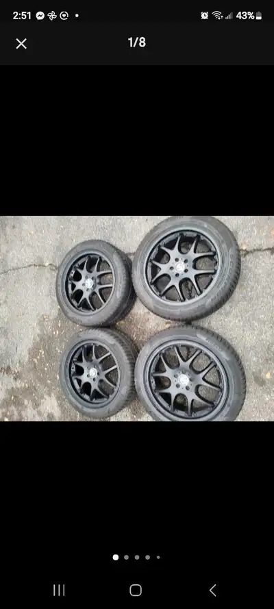 Selling winter tire package. The tires are Pirelli Scorpion winter run flat tires. The size is 275/4...