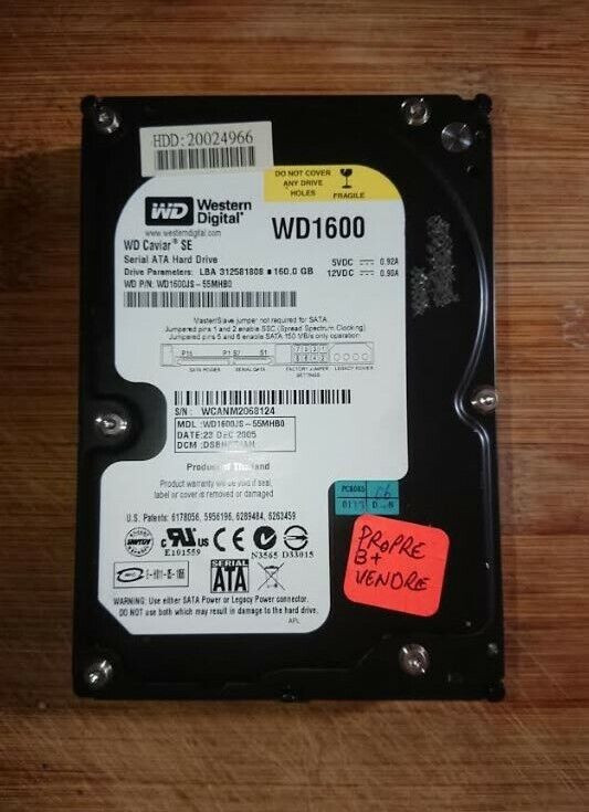 Disque dur HDD 3,5 * SATA  - 160 GB (gigabytes) dans Autre  à Ville de Montréal