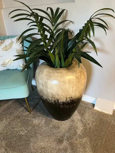 Vase and greenery, View more