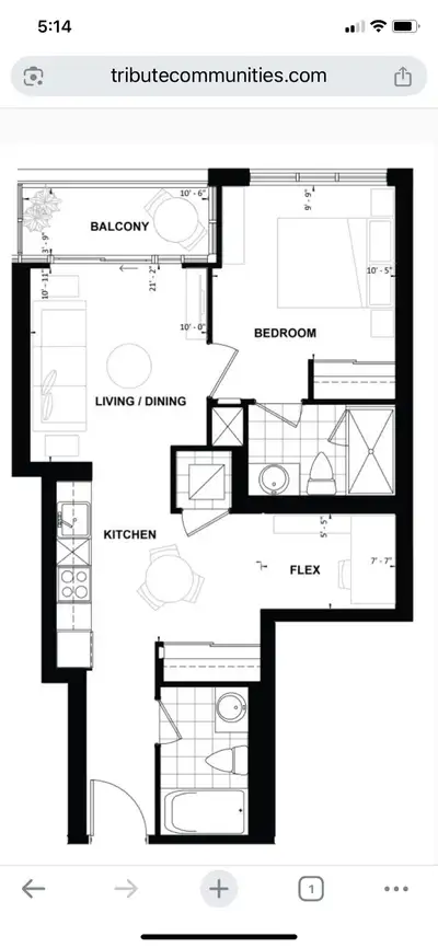 new 1+1 Oshawa condo for rent