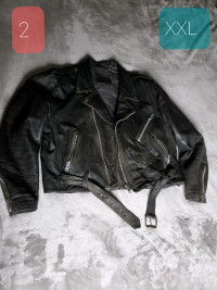 Blousons: cuir PERFECTO jacket XXL vintage & hockey laine & cuir