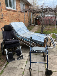 Invacare home care bed, future mobility wheelchair and walker