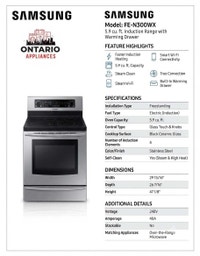 Samsung 30" Induction HybridRange City of Toronto Toronto (GTA) Preview