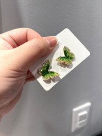 BRAND NEW green Butterfly EARRINGS (never worn)