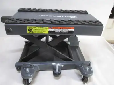 Motorcycle Lift - Powerbuilt small and compact. 1000Lbs Deluxe Utility & Motorcycle Lift MOBILE LIFT...