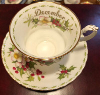 Royal Albert December teacup and saucer