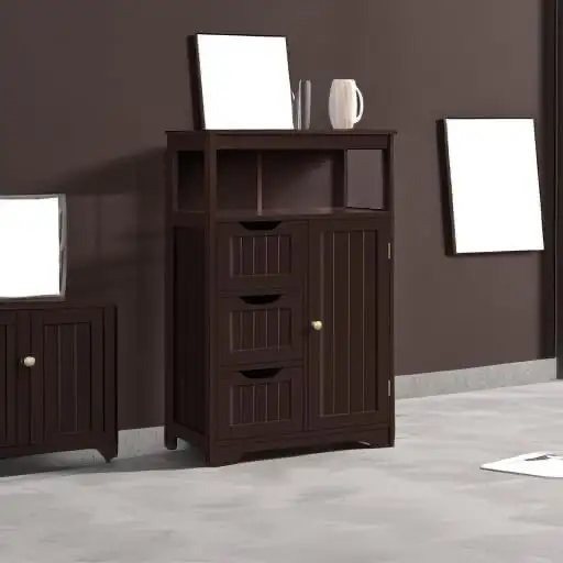Wood Bathroom Floor Organizer with Cupboard, Multiple Purpose in Bookcases & Shelving Units in Markham / York Region - Image 7