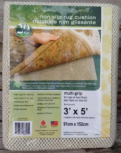 Rug / Carpet Non-Slip Cushion 3'×5' & 7'×10'Non Toxic, USA, View more