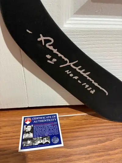 Norm Ullman Toronto Maple Leafs signed hockey stick COA, View more