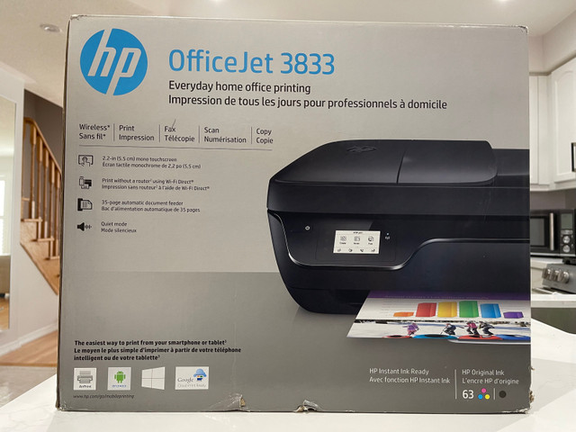 attribut campingvogn Penge gummi HP OfficeJet 3833 All-in-One Printer LIKE NEW PICKUP STOUFFVILLE | Printers,  Scanners & Fax | Markham / York Region | Kijiji