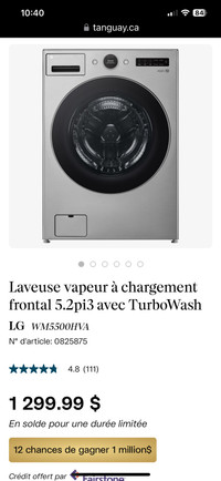 Laveuse et sécheuses frontale turbo LG