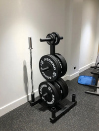 Olympic Weight Plate Tree & Barbell Rack