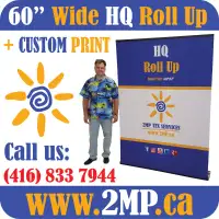 60" Wide HQ Retractable Banner Stand Trade Show Display + PRINT