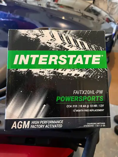 Get your ride back on track with this new Interstate FAITX20HL-PW Powersports battery, featuring hig...