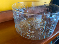 Vintage Iittala Finland Glass Serving Bowl Oiva Toikka