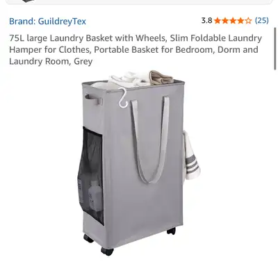 large Laundry Basket with Wheels, View more