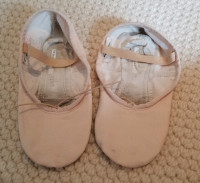 Pink canvas ballet shoes - size 6-7 - $10