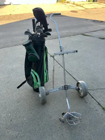 Golf club set and trolly, View more