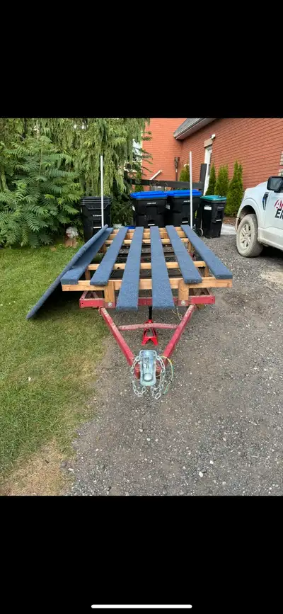 12FT Long Carpeted Boat trailer Perfect for launching a flat bottom boat or an inflatable boat. Has...