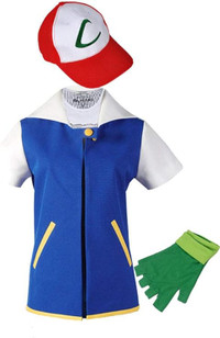 NEW - Anime Adult Size XS Shirt Gloves Hat Sets Cosplay Pokémon