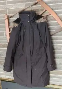 Woman's 3/4 Length Winter Jacket with Removable Hood