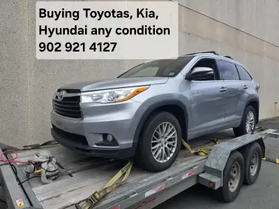 Buying most Toyota, Kia & Hyundai models in any condition running or not. Good condition, No mvi, un...