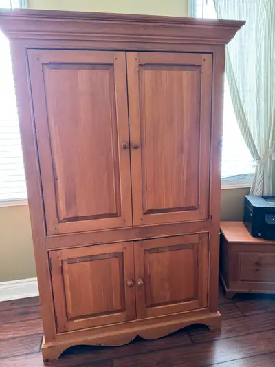 Canadian-Made Large Pine Armoire, View more