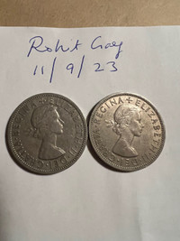 Great Britain 1958 and 1958 1/2 crown