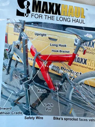 A double bike rack that fits on trailer hitch. Almost new. Used very little,