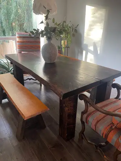 Dining table and benches, View more