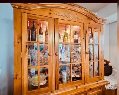 Solid wooden hutch and side storage cabinet selling separately, View more