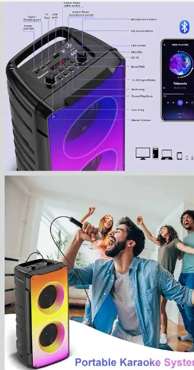  TAMPROADBluetooth Speakers, 60W(80W Peak) Portable Loud Wi, View more