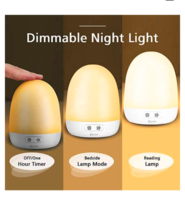 Baby Night Light Kids Bedside Lamp with Touch Controls Color Cha in Other in Winnipeg - Image 2