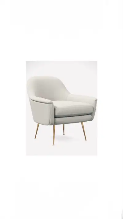 White genuine leather chair from west elm - Gold legs - Great condition - Non smoking home Purchased...