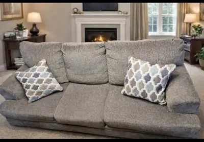 greyish/brown soft fabric couch for sale, View more