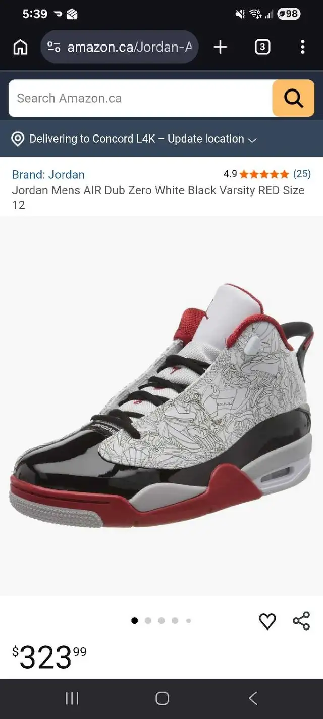 Jordan Dub Zero size 12 in Men's Shoes in Markham / York Region - Image 6
