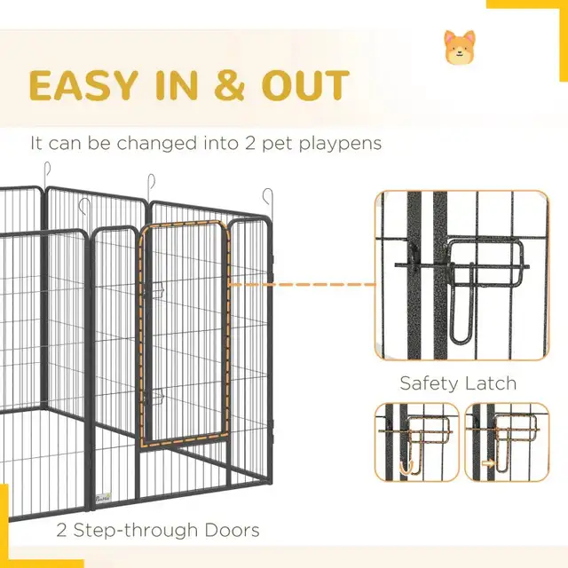 8 Panel 39" Height Heavy Duty Dog Playpen in Small Animals for Rehoming in Markham / York Region - Image 6